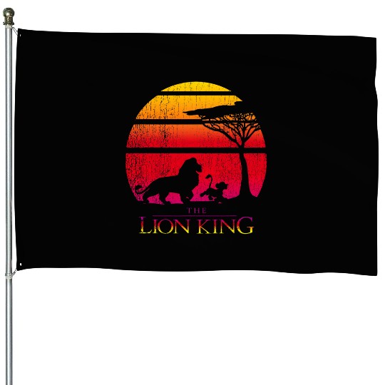 Disneys The Lion King Simba Mufasa Silhouettes Distressed House Flags