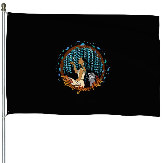Disney Pocahontas Follow Your Path Circle Text House Flags