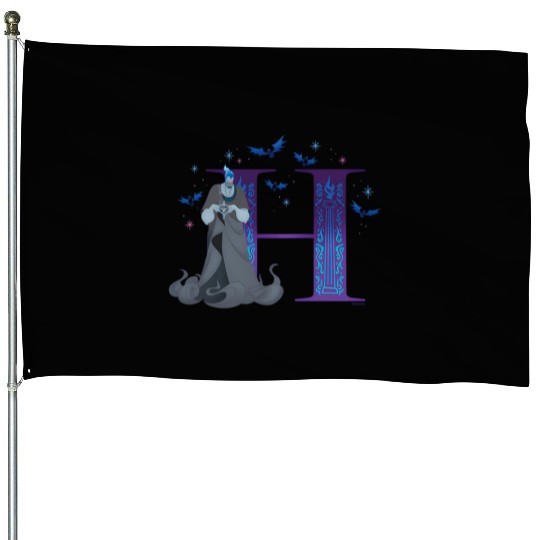 Disney Villains Alphabet Monogram Letter H For Hades House Flags