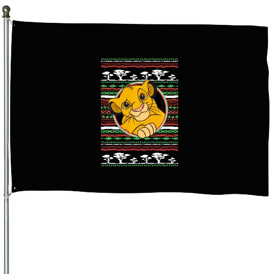 Disney The Lion King Simba Ugly Christmas Sweater Holiday House Flags