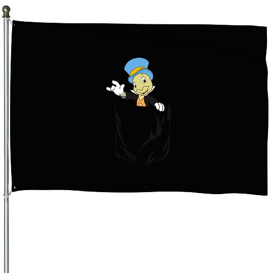 Disney Pinocchio Jiminy Cricket Faux Pocket House Flags