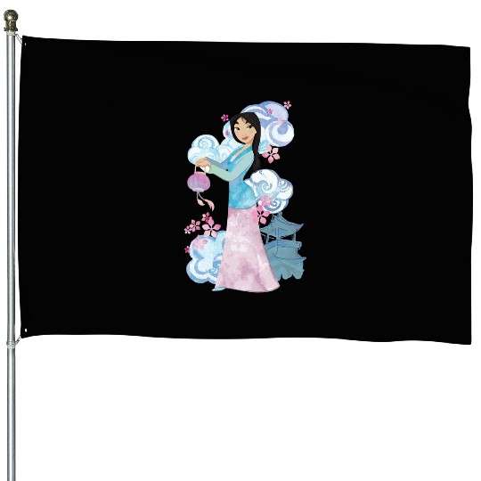 Disney Mulan Watercolor Portrait House Flags