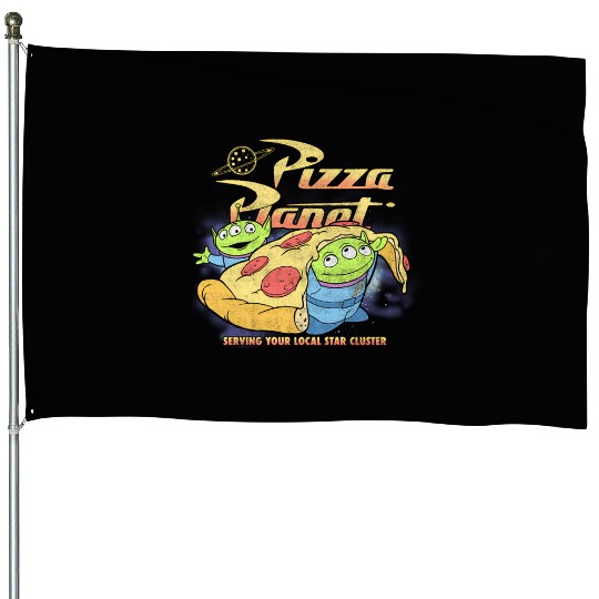 Disney Pixar Toy Story Aliens Pizza Planet House Flags