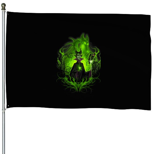 Disney Sleeping Beauty Dark Detailed Maleficent House Flags