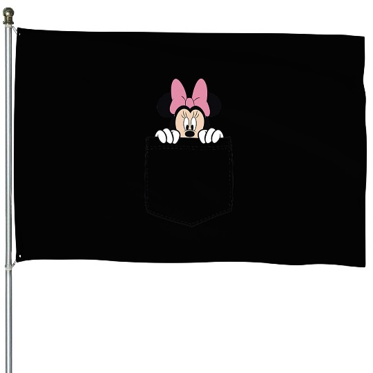 Black Disney Minnie Mouse Classic Fit  - Crew Neck House Flags