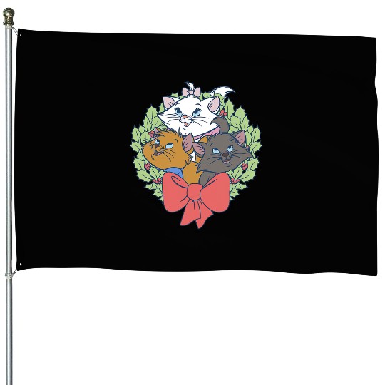 Disney Christmas The Aristocats Wreath House Flags