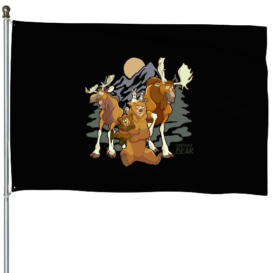 Disney Brother Bear Moose & Bear Midnight Mountain Shot Long Sleeve House Flags