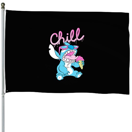 Disney Lilo and Stitch Neon Ice Cream Chill Drip House Flags