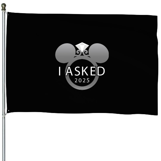Disney I Asked  Engagement Ring Proposal Mickey House Flags