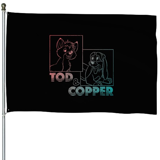 Disney The Fox and the Hound Tod & Copper Gradient House Flags
