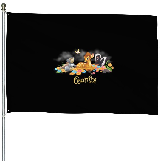 Disney Bambi Thumper & Flower Butterfly Poster House Flags
