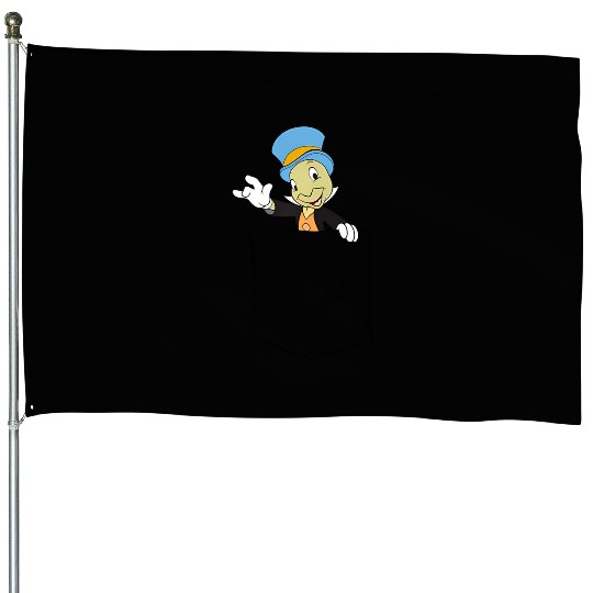 Disney Pinocchio Jiminy Cricket Faux Pocket House Flags