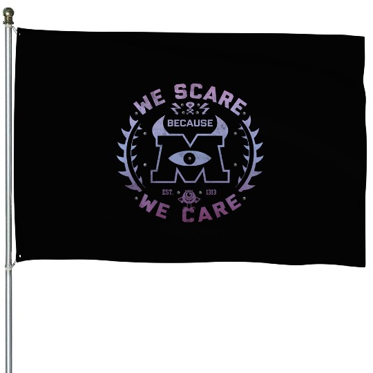 Disney Pixar Monsters Inc. We Scare Because We Care Logo House Flags
