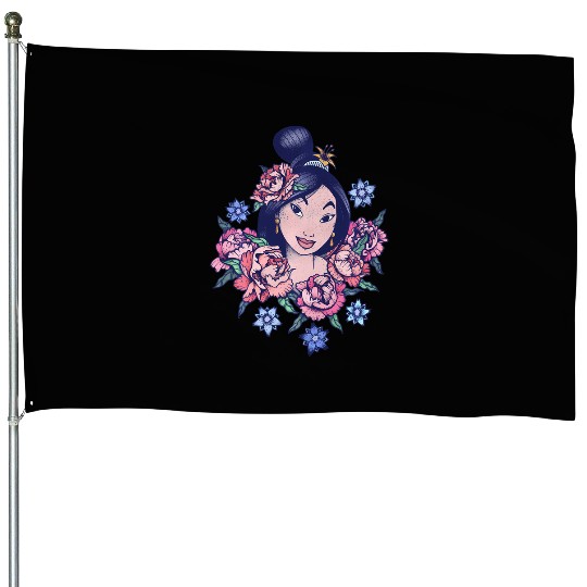 Disney Mulan Floral Portrait Vintage House Flags