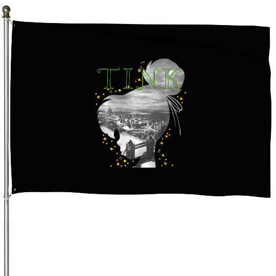 Disney Peter Pan Tinkerbell Silhouette Fill London Bridge House Flags