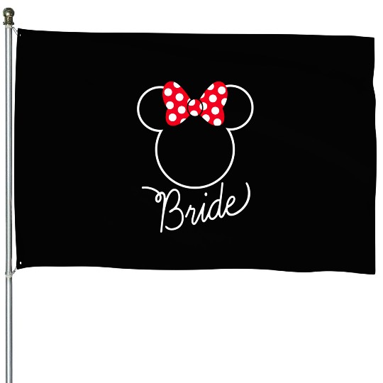 Disney Minnie Mouse Bow Bride Wedding House Flags