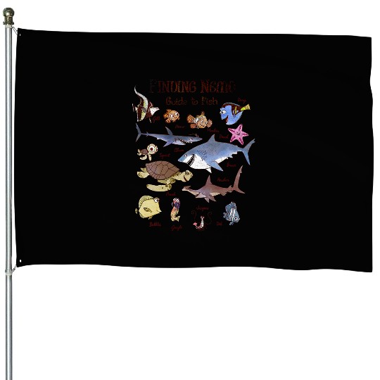 Womens Disney Pixar Finding Nemo Fish Guide V-Neck House Flags