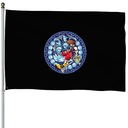 Disney Kingdom Hearts Sora Stained Glass House Flags