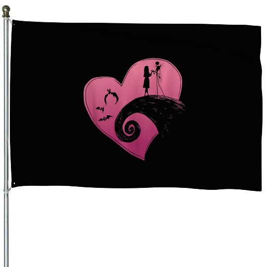 Disneys nightmare bee christmas jack and sally Hearts House Flags