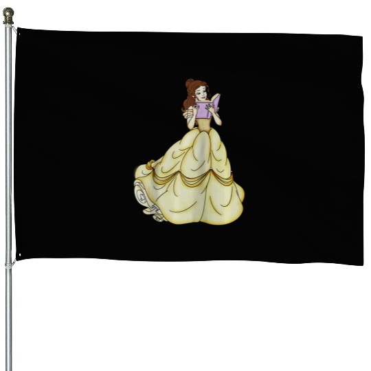 Disneys beauty and beast belle Readings raglan baseball House Flags