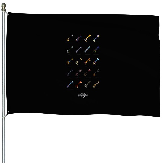 Disneys Kingdom Hearts Keyblades with Names House Flags