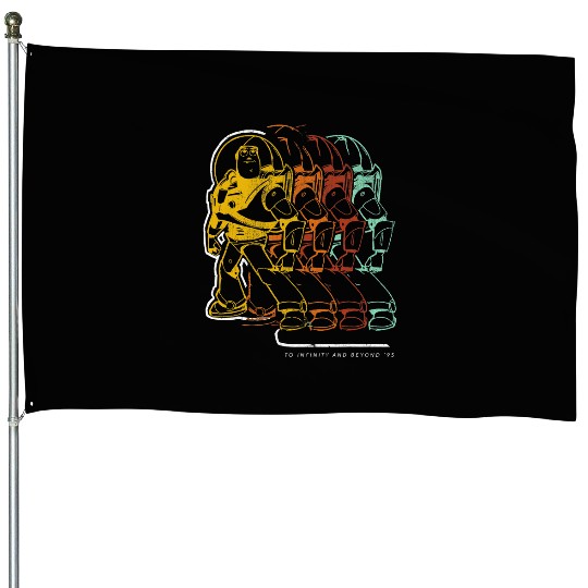 Disneys Pixars buzz lightyear colorful outline over lap House Flags