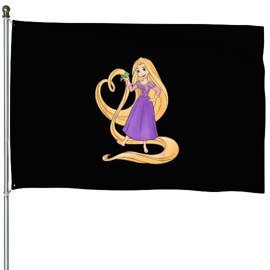 Disney Princess Rapunzel Heart and Pascal House Flags