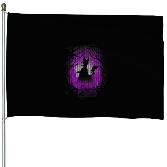 Disneys sleeping beauty maleficent purple hue silhouette House Flags