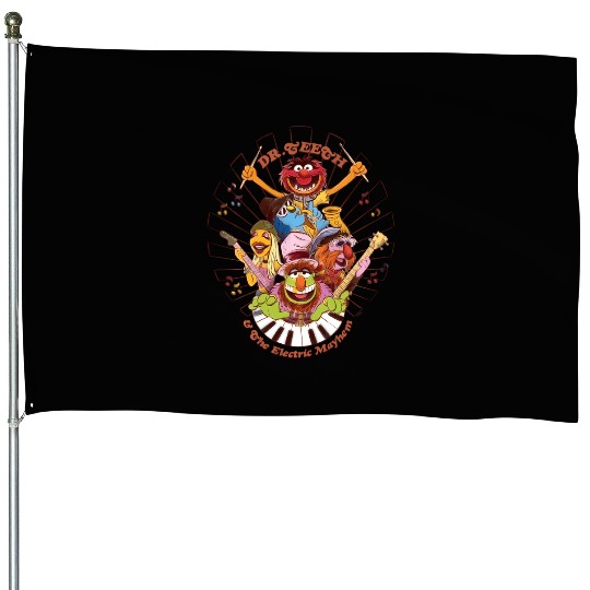 Disney The Muppets Dr Teeth Electric Mayhem Keyboard Band House Flags