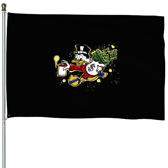 Yellow paint Scrooge Mcduck and money  1SALE!! Mickey Retro Disney Shirt, Mickey Checkered Shirt, Vintage Disney, Retro Mickey, Mickey Gift S-5XL House Flags