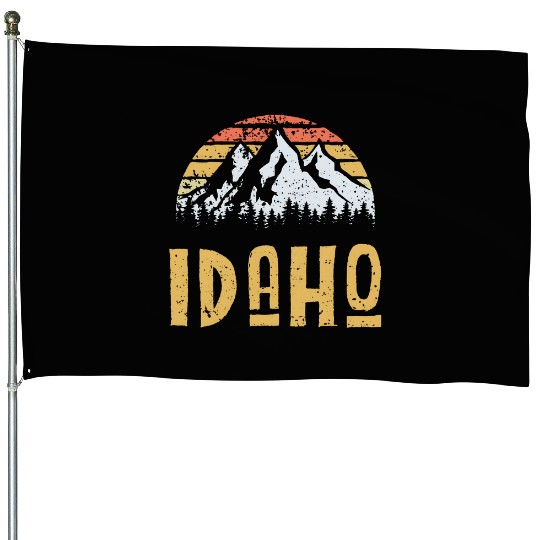 Vintage Retro Id Idaho Us Mountain State House Flags
