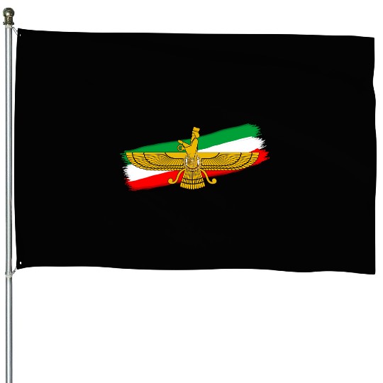 Iran Flag Faravahar Lion Sun House Flags