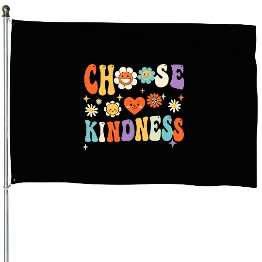 Retro Vintage Choose Kindness Lover Spiritual House Flags