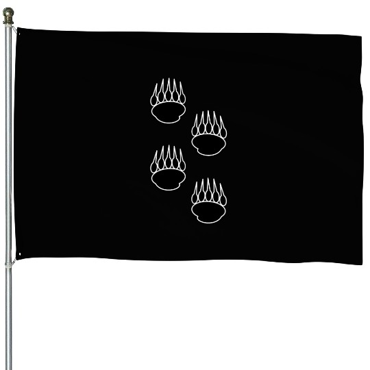 Black Bear Paw Prints House Flags