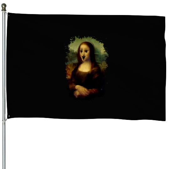Haunted Mona Lisa House Flags