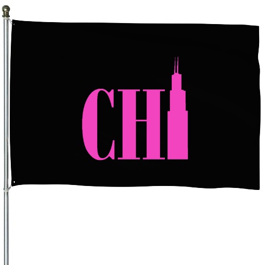 Chicago - Neon Pink House Flags