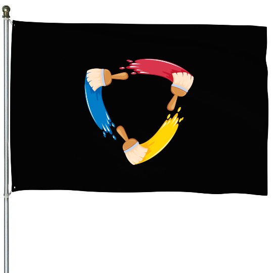 Painting brushes art House Flags