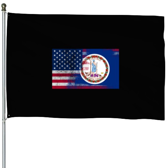 Virginia American Flag Fusion House Flags