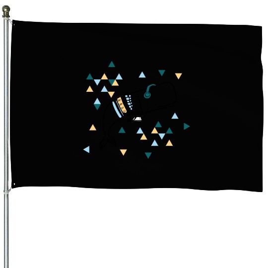 Music Whale House Flags