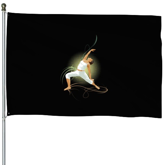Yoga Woman House Flags
