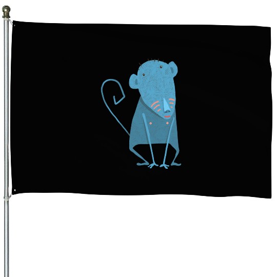Blue Monkey House Flags