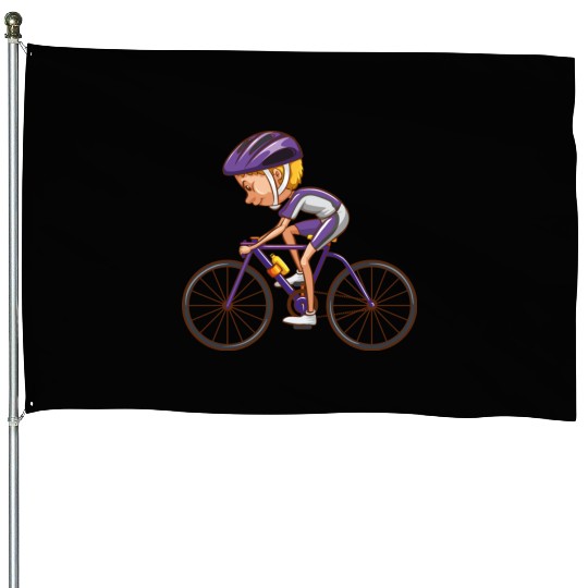 racing bike kid House Flags