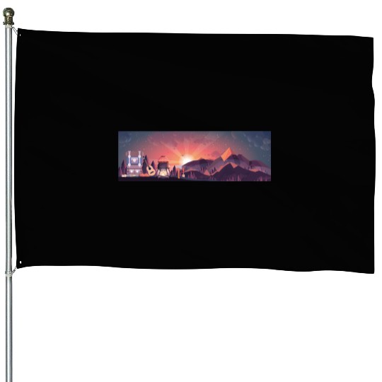camping mountain House Flags