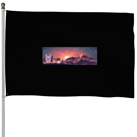 camping mountain House Flags