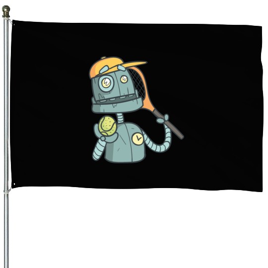Robot playing tennis House Flags