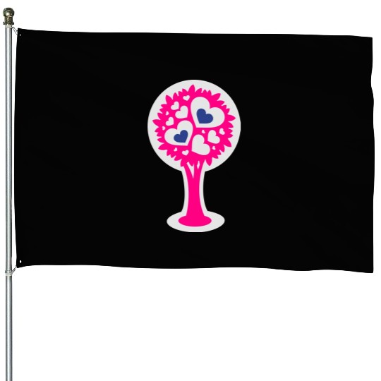 Heart Tree House Flags