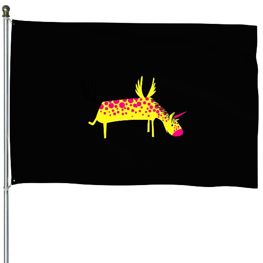 Funny Unicorn House Flags