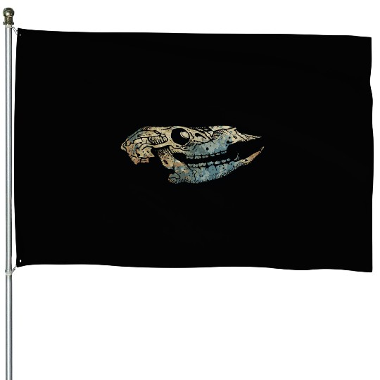 cow skull House Flags
