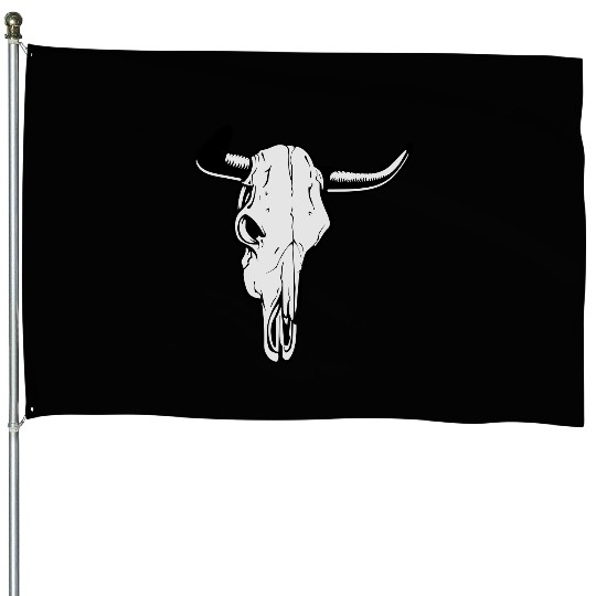 buffalo skull House Flags