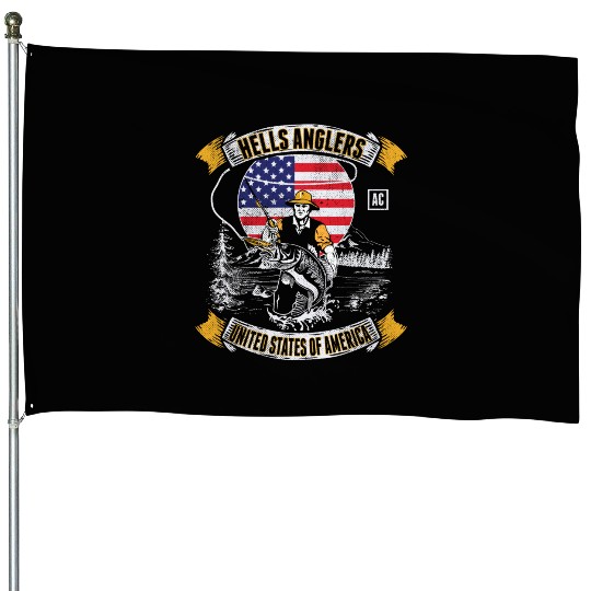 HELLS ANGLERS USA fishermen angler used look House Flags